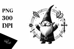 Gothic Excited Gnome Clipart PNG Product Image 1