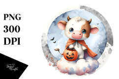 Cute Baby Cow Halloween Clipart PNG Product Image 1
