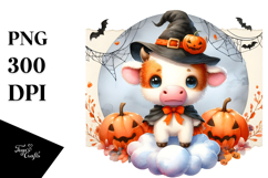 Cute Baby Cow Halloween Clipart PNG Product Image 1