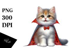 Funny Kitten Spider Web Halloween Night Clipart Product Image 1