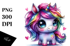 Funny Cute Unicorn PNG Product Image 1