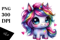 Vibrant Unicorn with Cool Haircut, PNG Product Image 1