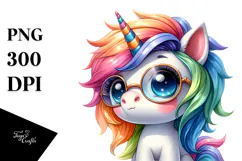 Vibrant Unicorn with Cool Haircut, PNG Product Image 1