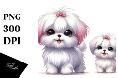 Cute Watercolor Maltese JPEG Product Image 1