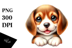 Happy Baby Beagle in Watercolor Product Image 1