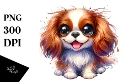 Happy Cartoon Cavalier King Charles Spaniel Baby, Product Image 1