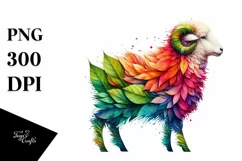 Abstract Vibrant Lamb made of , PNG Product Image 1