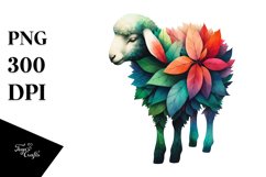 Abstract Watercolor Lamb Frame PNG Product Image 3