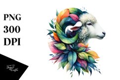 Abstract Watercolor Lamb Frame PNG Product Image 1