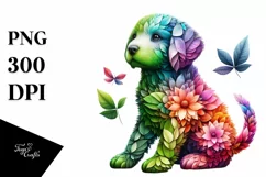 Abstract Watercolor Puppy PNG Product Image 1