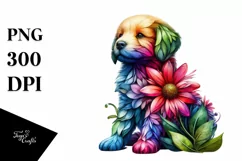 Abstract Watercolor Puppy PNG Product Image 3