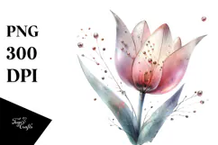 Tulip with Metallic Insertions, Transparent PNG Product Image 1