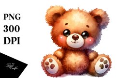 Colorful Old Plush Bear | Watercolor Clipart Product Image 3