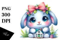 Goofy Cute Baby Rabbit Playing, Transparent PNG Product Image 1