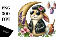 Goofy Bunny with Leather and Sunglasses PNG Product Image 1