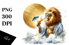Lion Drinking Cocktail PNG Product Image 1
