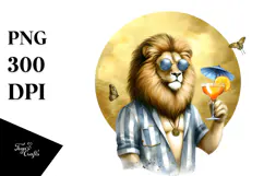 Lion in Beachwear PNG Product Image 1