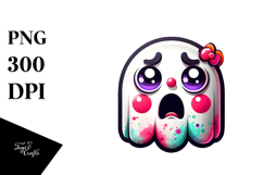 Chibi-style Clown Ghost with Disgusted Face PNG Product Image 1