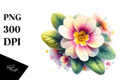 Watercolor Splash Primrose | Clipart Product Image 1