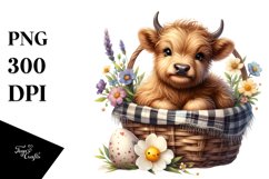 Baby Highland Cow Egg Basket | Sublimation | Clipart Product Image 1