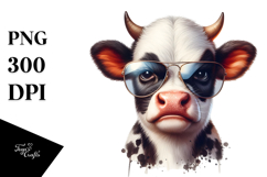 Funny Baby Cow with Angry Face PNG Product Image 1