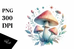 Detailed Pastel Glossy Mushroom PNG Product Image 1