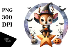 Cute Baby Deer Halloween Star PNG Product Image 1