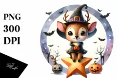 Cute Baby Deer Halloween Star PNG Product Image 3