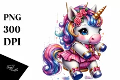 Colorful Baby Unicorn with Swing Dancer's Outfit, High-Res Product Image 1