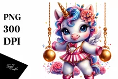 Colorful Baby Unicorn Dancer PNG Product Image 3
