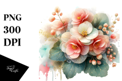 Material Begonia with Golden Insertions PNG Product Image 1