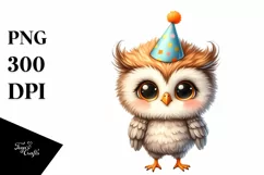 Baby Owl 2 Legs Party Hat Cute Clipart Product Image 3