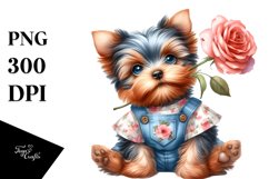Baby Yorkshire Terrier White Background Clipart Product Image 3