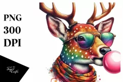 High Detail Watercolor Deer Chewing Gum Product Image 1