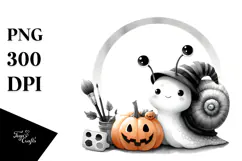 Cute Baby Snail Retro Halloween PNG Product Image 1