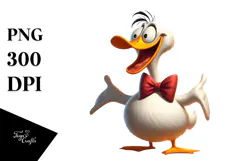 Goofy Cartoon Duck, PNG Product Image 1