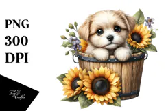 Cute Baby Dog with Big Eyes JPEG Product Image 1