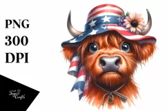 Confused Cow Portrait with Sun Hat Clipart Product Image 1
