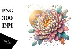 Wooden Stained Chrysanthemum | Clipart Product Image 3