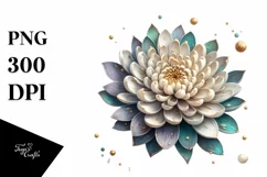 Wooden Stained Chrysanthemum | Clipart Product Image 3