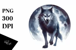 Simple Werewolf Watercolor, Transparent PNG Product Image 1
