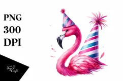 Whimsical Flowers,Flamingo Party Hat | Clipart Product Image 3