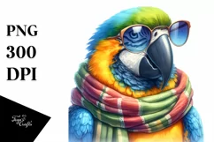 Vibrant Macaw with Scarf and Sunglasses | Sublimation | Product Image 3
