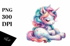 Colorful Baby Unicorn PNG Product Image 1
