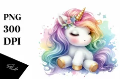 Colorful Baby Unicorn PNG Product Image 3