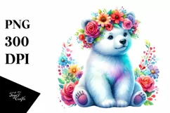 Vibrant Cartoon-Style Polar Bear PNG Product Image 1