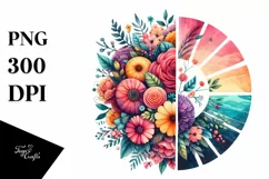 Artistic Seal Retro Vibrant Watercolor Flowers Product Image 3