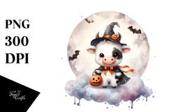 Cute Washed Halloween Cow PNG Product Image 1