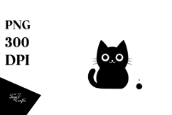 Funny Black Cat Digital Painting PNG Product Image 1
