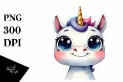Funny Baby Unicorn Expression PNG Product Image 3